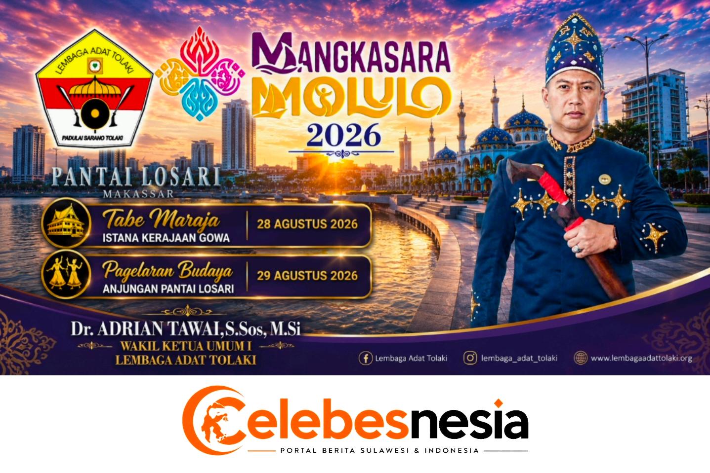 Lembaga Adat Tolaki Dukung Penuh Festival "Mangkasara’ Molulo 2026"